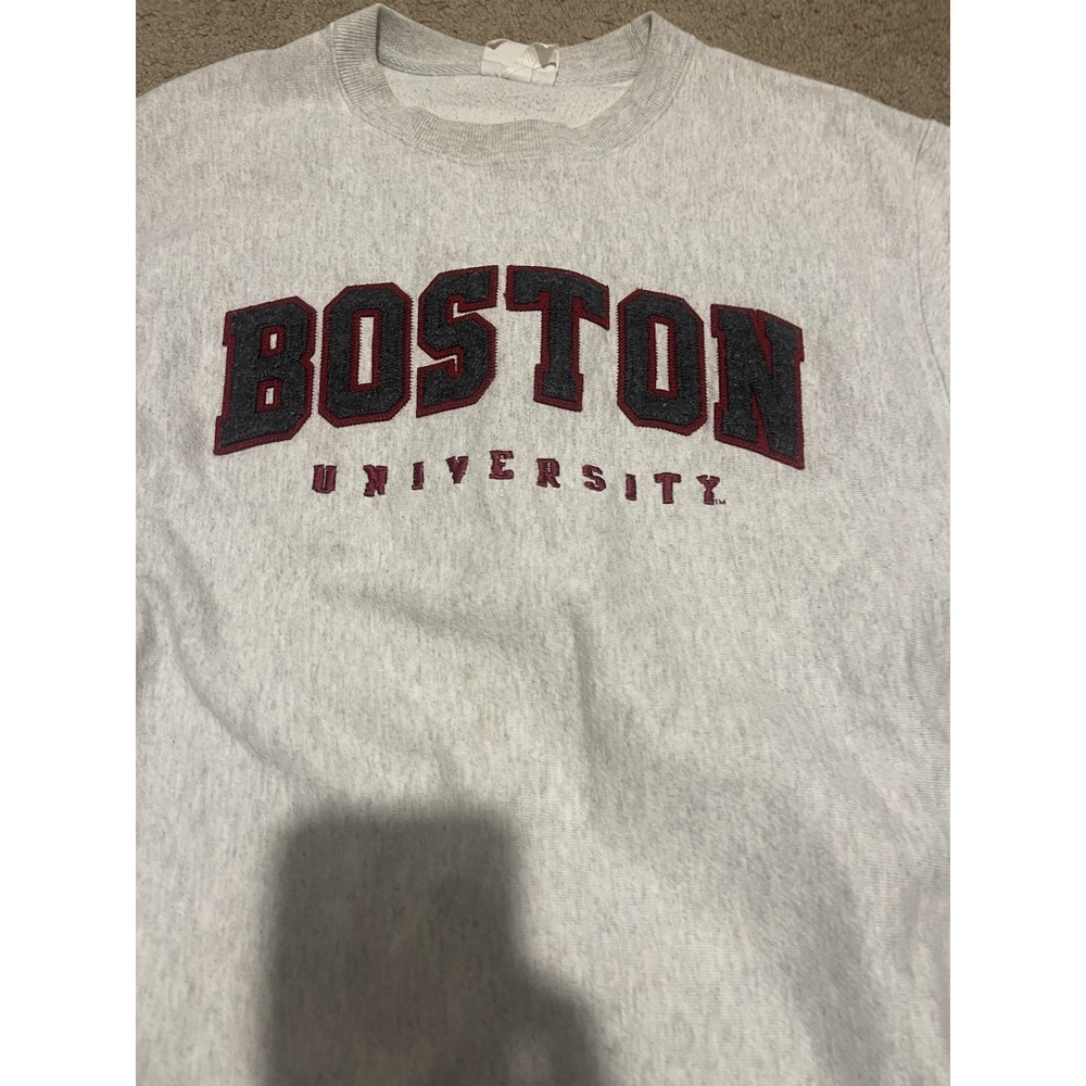 VTG Champion Reverse Weave Crew Neck Sweater Boston University Medium - Picture 2 of 12